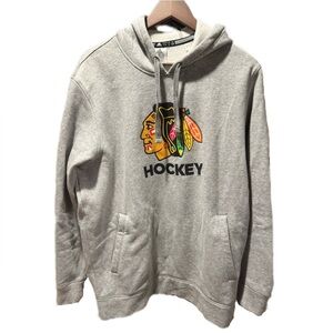Adidas Gray Men's Blackhawks Hockey Hoodie Chicago